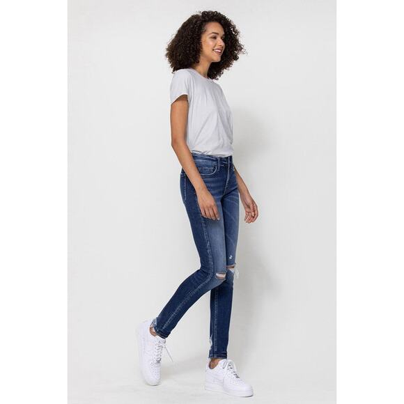 Flying Monkey Mid Rise Ankle Skinny Distressed Hem Jeans - F4419 - Size 24 - Picture 11 of 14